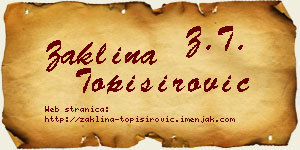 Žaklina Topisirović vizit kartica